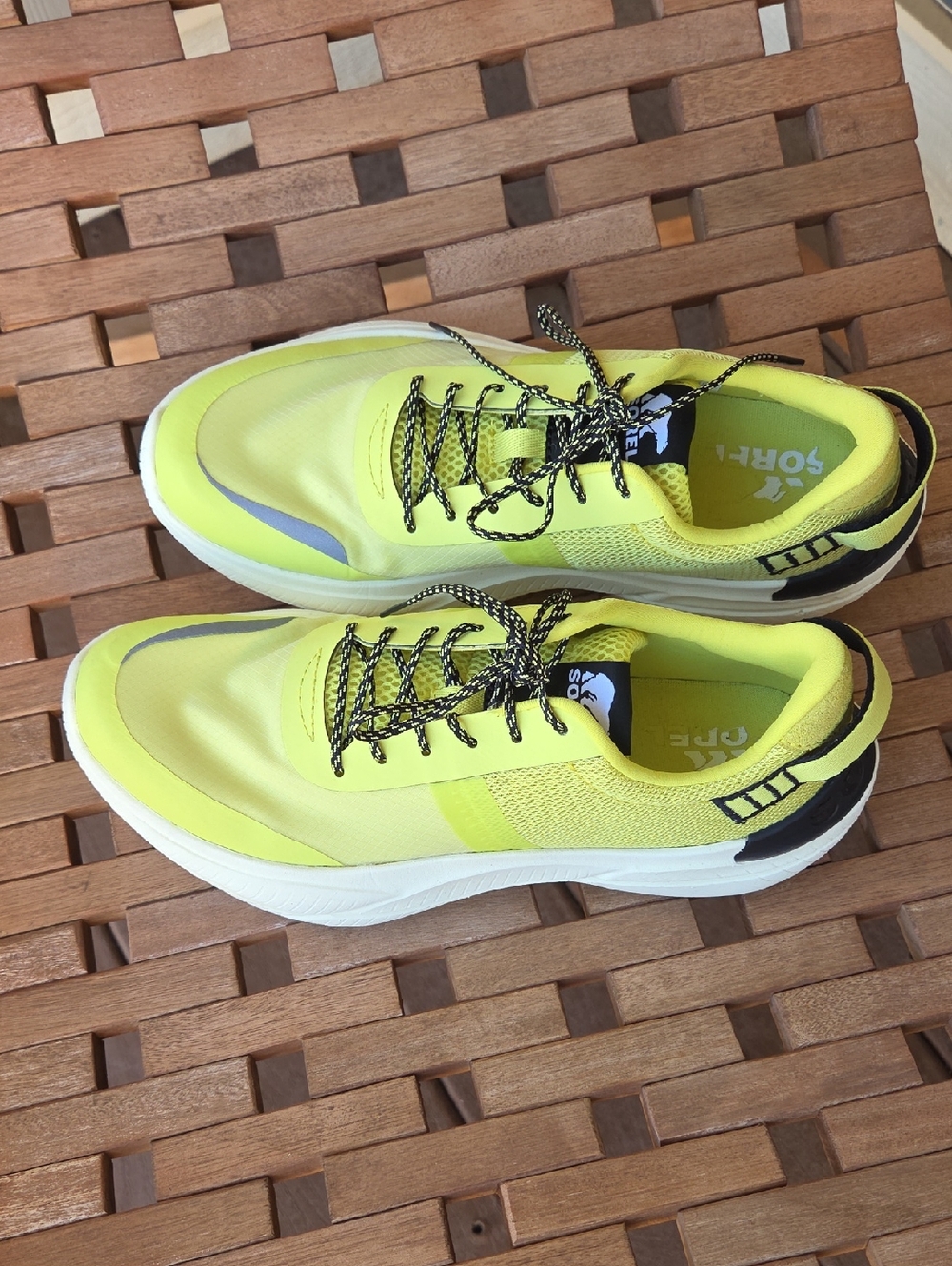 Sorel Neon Yellow Athletic Lace-Up Sneakers with Black Accents